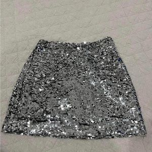 Urban outfitter silver sequin skirt never worn!